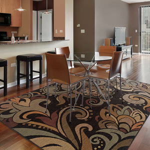 Oriental Weavers Palermo Indoor Area Rug - Luxuriously Soft Space-dyed Nylon With Warm Neutral Tones And Texture Black,Green Nylon P2848c300390st