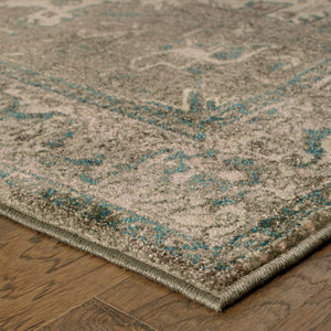 Oriental Weavers Pasha Indoor Area Rug - Cozy And Stylish With Traditional Patterns And Striking Teal Accents Ivory,Grey Polypropylene P5991d056091st