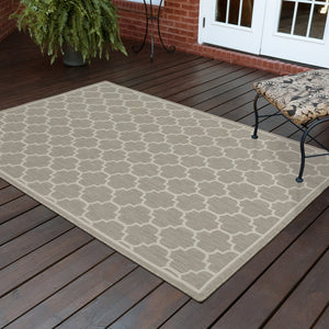 Oriental Weavers Portofino Indoor/Outdoor Area Rug - Stylish, Easy-care Design Perfect For Homes With Kids And Pets Grey,Ivory Polypropylene P1636h100152st