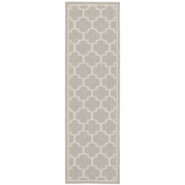 Oriental Weavers Portofino Indoor/Outdoor Area Rug - Stylish, Easy-care Design Perfect For Homes With Kids And Pets Grey,Ivory Polypropylene P1636h056220st