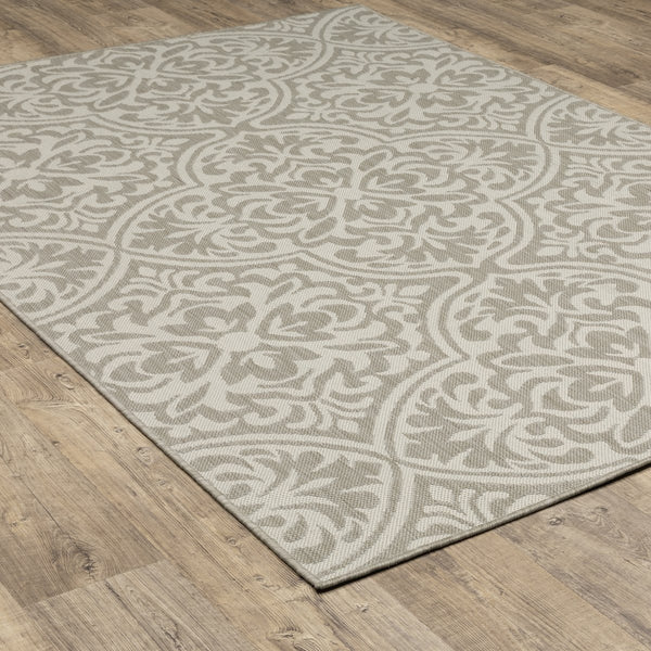 Oriental Weavers Portofino Indoor/Outdoor Area Rug - Stylish, Durable, And Easy To Maintain For Any Decor Style Grey,Ivory Polypropylene P1831h200280st