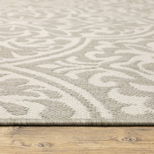 Oriental Weavers Portofino Indoor/Outdoor Area Rug - Stylish, Durable, And Easy To Maintain For Any Decor Style Grey,Ivory Polypropylene P1831h200280st