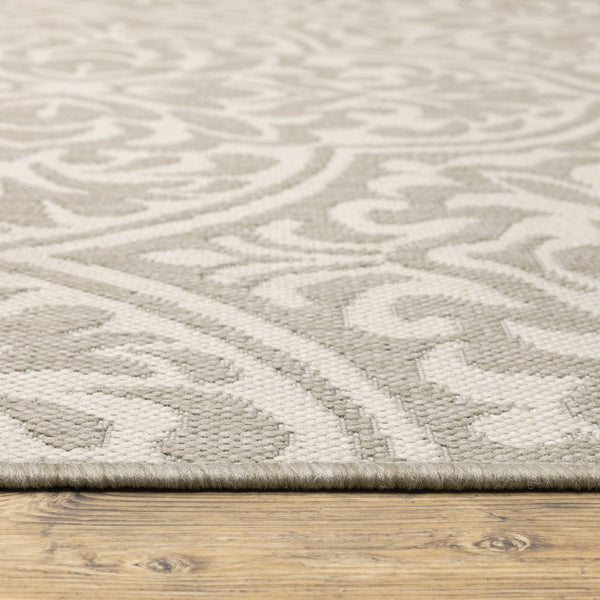 Oriental Weavers Portofino Indoor/Outdoor Area Rug - Stylish, Durable, And Easy To Maintain For Any Decor Style Grey,Ivory Polypropylene P1831h200280st