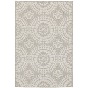 Oriental Weavers Portofino Indoor/Outdoor Area Rug - Stylish, Easy To Maintain, Perfect For Homes With Kids & Pets Grey,Ivory Polypropylene P1832h200280st