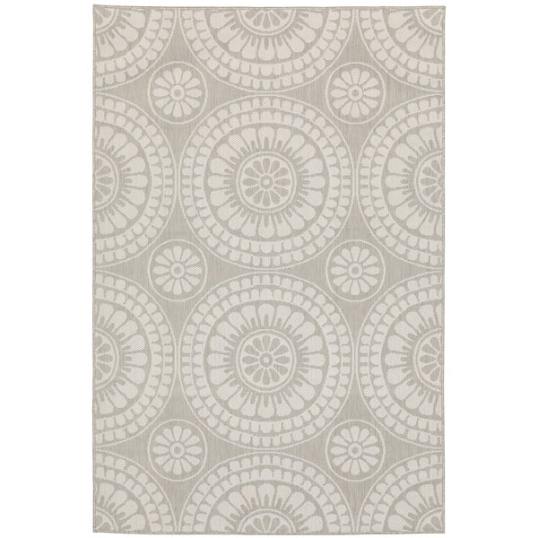 Oriental Weavers Portofino Indoor/Outdoor Area Rug - Stylish, Easy To Maintain, Perfect For Homes With Kids & Pets Grey,Ivory Polypropylene P1832h200280st