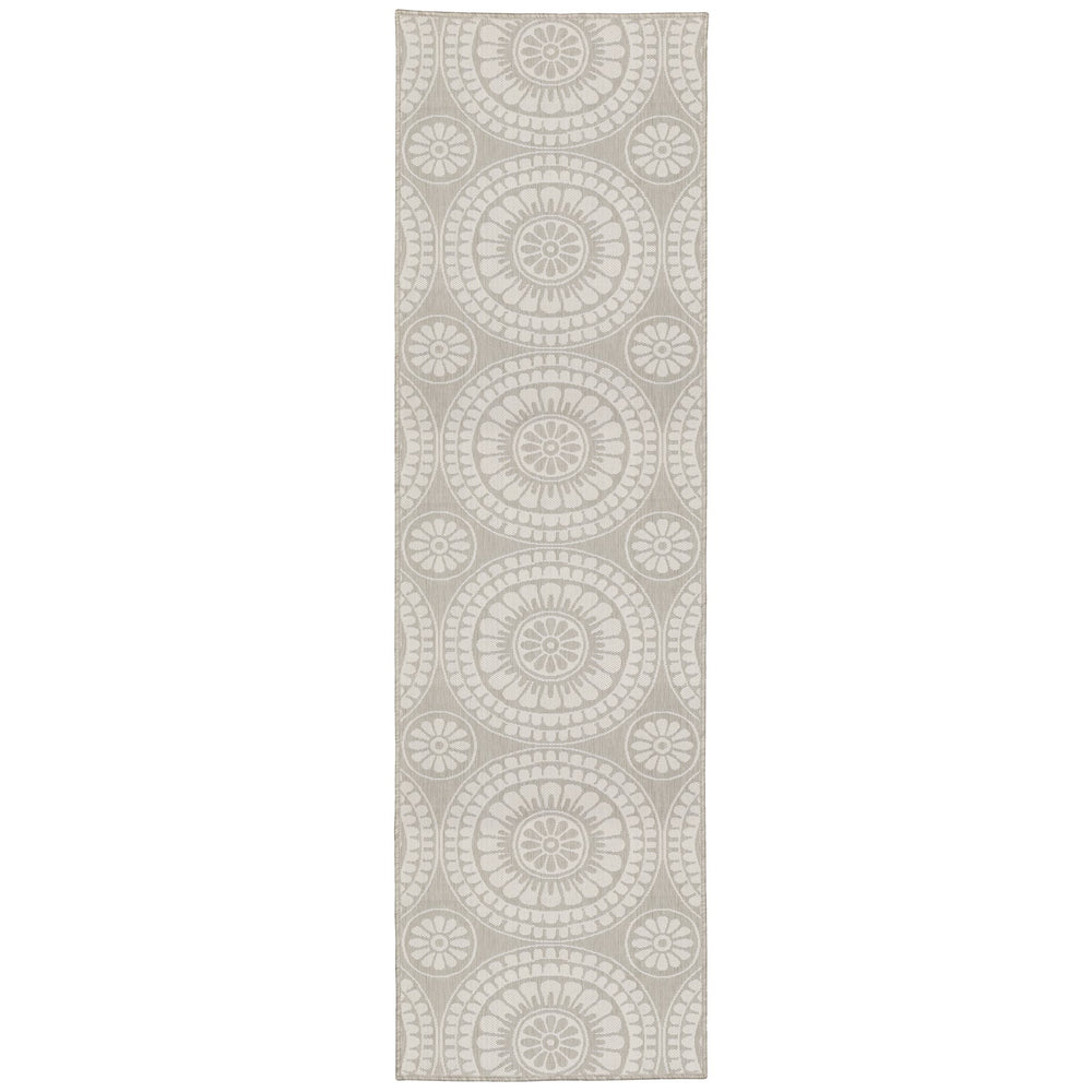 Oriental Weavers Portofino Indoor/Outdoor Area Rug - Stylish, Easy To Maintain, Perfect For Homes With Kids & Pets Grey,Ivory Polypropylene P1832h056220st