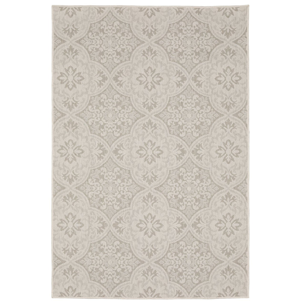 Oriental Weavers Portofino Indoor/Outdoor Area Rug - Durable, Stylish, And Easy To Maintain For Any Space Decor Ivory,Grey Polypropylene P2805w160220st