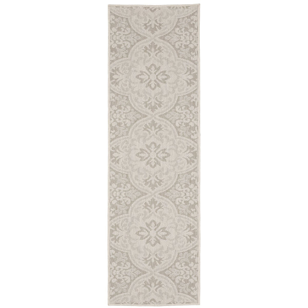 Oriental Weavers Portofino Indoor/Outdoor Area Rug - Durable, Stylish, And Easy To Maintain For Any Space Decor Ivory,Grey Polypropylene P2805w056220st