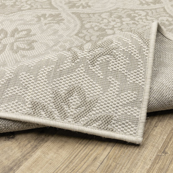 Oriental Weavers Portofino Indoor/Outdoor Area Rug - Durable, Stylish, And Easy To Maintain For Any Space Decor Ivory,Grey Polypropylene P2805w160220st