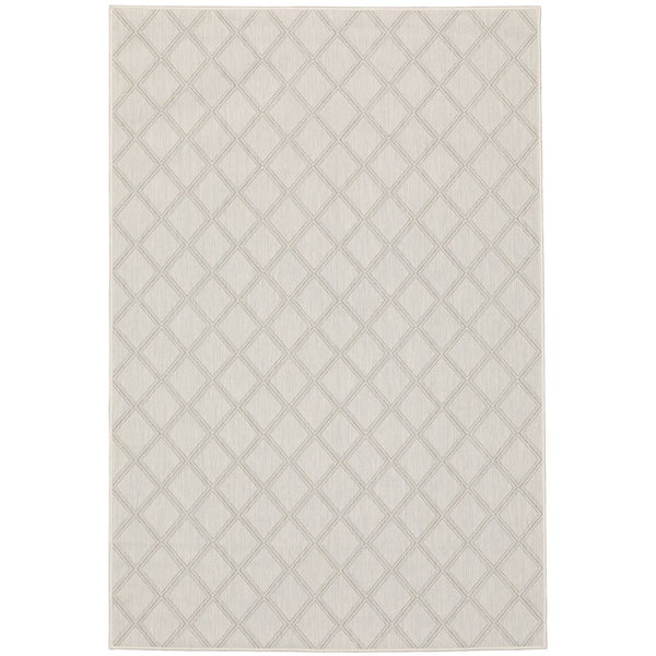 Oriental Weavers Portofino Area Rug - Stylish Indoor/Outdoor Design, Durable, Easy To Maintain, Perfect For Any Space Ivory,Grey Polypropylene P5098w100152st