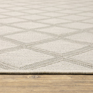 Oriental Weavers Portofino Area Rug - Stylish Indoor/Outdoor Design, Durable, Easy To Maintain, Perfect For Any Space Ivory,Grey Polypropylene P5098w100152st
