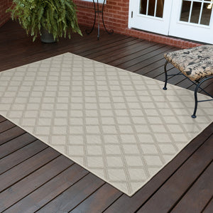 Oriental Weavers Portofino Area Rug - Stylish Indoor/Outdoor Design, Durable, Easy To Maintain, Perfect For Any Space Ivory,Grey Polypropylene P5098w100152st