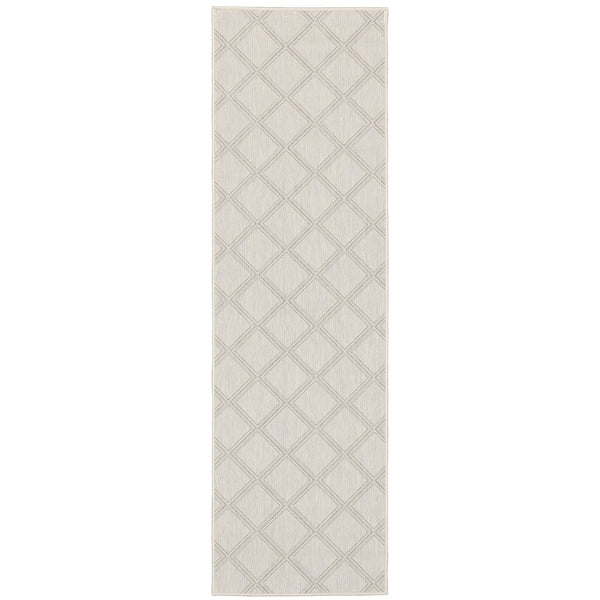 Oriental Weavers Portofino Area Rug - Stylish Indoor/Outdoor Design, Durable, Easy To Maintain, Perfect For Any Space Ivory,Grey Polypropylene P5098w056220st