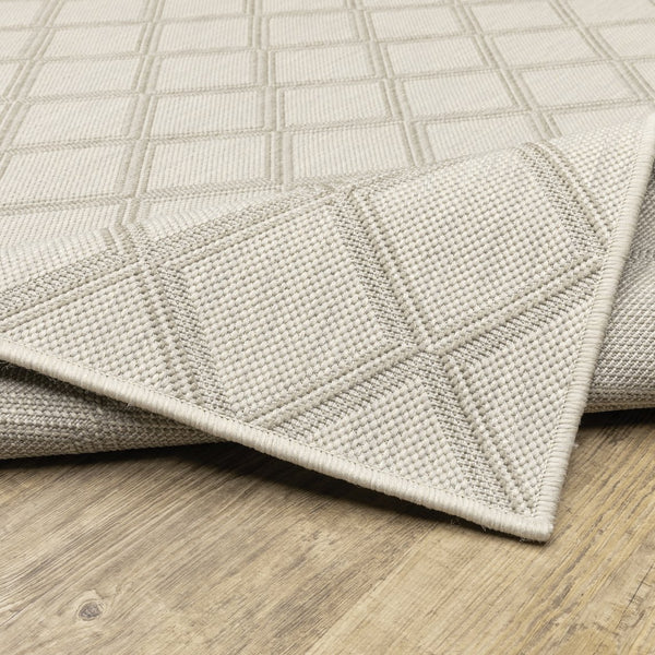 Oriental Weavers Portofino Area Rug - Stylish Indoor/Outdoor Design, Durable, Easy To Maintain, Perfect For Any Space Ivory,Grey Polypropylene P5098w100152st