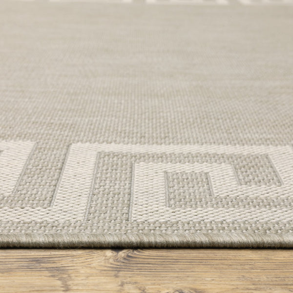 Oriental Weavers Portofino Indoor/Outdoor Area Rug - Stylish, Durable, And Easy To Maintain For Any Space Decor Grey,Ivory Polypropylene P6560d240305st