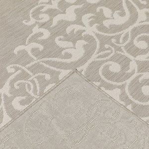Oriental Weavers Portofino Indoor/Outdoor Area Rug – Stylish, Durable Design Perfect For Homes With Kids & Pets Taupe,Ivory Polypropylene P6649w100152st