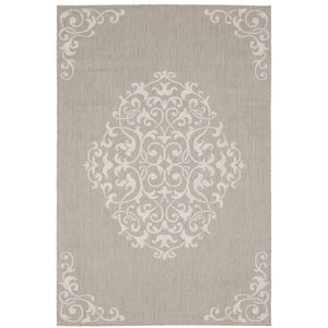 Oriental Weavers Portofino Indoor/Outdoor Area Rug – Stylish, Durable Design Perfect For Homes With Kids & Pets Taupe,Ivory Polypropylene P6649w100152st