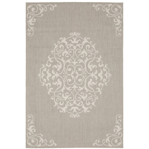Oriental Weavers Portofino Indoor/Outdoor Area Rug – Stylish, Durable Design Perfect For Homes With Kids & Pets Taupe,Ivory Polypropylene P6649w100152st