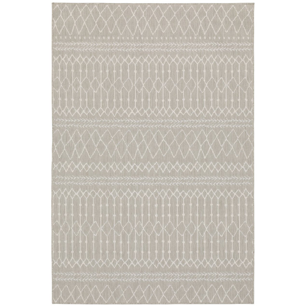 Oriental Weavers Portofino Indoor/Outdoor Area Rug - Stylish, Easy-care, Durable Design Perfect For Any Space Grey,Ivory Polypropylene P670h4100152st