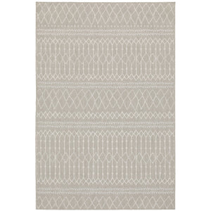 Oriental Weavers Portofino Indoor/Outdoor Area Rug - Stylish, Easy-care, Durable Design Perfect For Any Space Grey,Ivory Polypropylene P670h4100152st