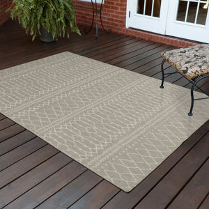 Oriental Weavers Portofino Indoor/Outdoor Area Rug - Stylish, Easy-care, Durable Design Perfect For Any Space Grey,Ivory Polypropylene P670h4100152st