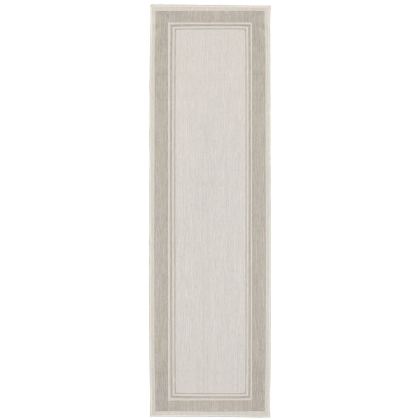 Oriental Weavers Portofino Indoor/Outdoor Area Rug – Stylish, Durable, And Easy To Maintain For Any Home Decor Ivory,Grey Polypropylene P6765w056220st