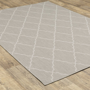 Oriental Weavers Portofino Indoor/Outdoor Area Rug - Stylish, Durable, And Easy To Maintain For Every Home Decor Grey,Ivory Polypropylene P7225h100152st