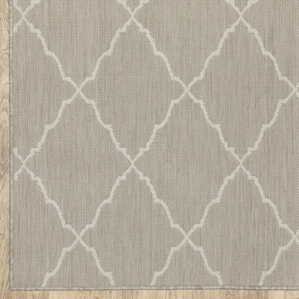 Oriental Weavers Portofino Indoor/Outdoor Area Rug - Stylish, Durable, And Easy To Maintain For Every Home Decor Grey,Ivory Polypropylene P7225h100152st