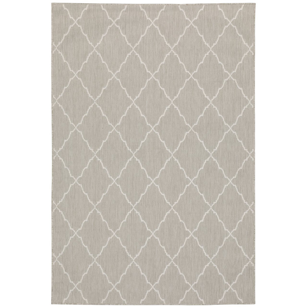 Oriental Weavers Portofino Indoor/Outdoor Area Rug - Stylish, Durable, And Easy To Maintain For Every Home Decor Grey,Ivory Polypropylene P7225h100152st