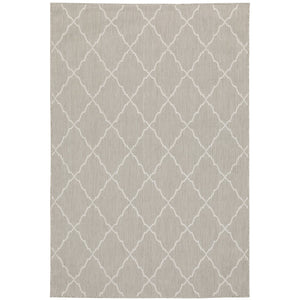 Oriental Weavers Portofino Indoor/Outdoor Area Rug - Stylish, Durable, And Easy To Maintain For Every Home Decor Grey,Ivory Polypropylene P7225h100152st