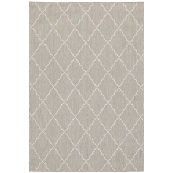 Oriental Weavers Portofino Indoor/Outdoor Area Rug - Stylish, Durable, And Easy To Maintain For Every Home Decor Grey,Ivory Polypropylene P7225h100152st