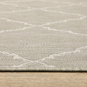 Oriental Weavers Portofino Indoor/Outdoor Area Rug - Stylish, Durable, And Easy To Maintain For Every Home Decor Grey,Ivory Polypropylene P7225h100152st