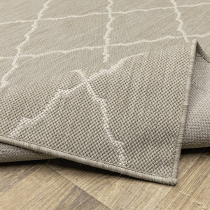 Oriental Weavers Portofino Indoor/Outdoor Area Rug - Stylish, Durable, And Easy To Maintain For Every Home Decor Grey,Ivory Polypropylene P7225h100152st