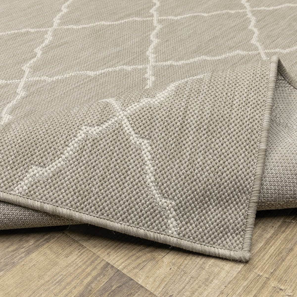 Oriental Weavers Portofino Indoor/Outdoor Area Rug - Stylish, Durable, And Easy To Maintain For Every Home Decor Grey,Ivory Polypropylene P7225h100152st