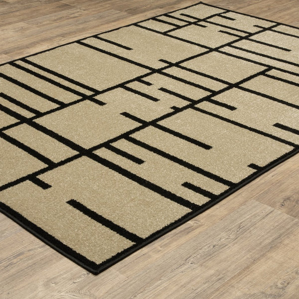 Oriental Weavers Quinn Beige And Black Modern Area Rug - Soft, Textured Frieze Yarn For Stylish Home Décor Beige,Black Polypropylene Qqui03240305st