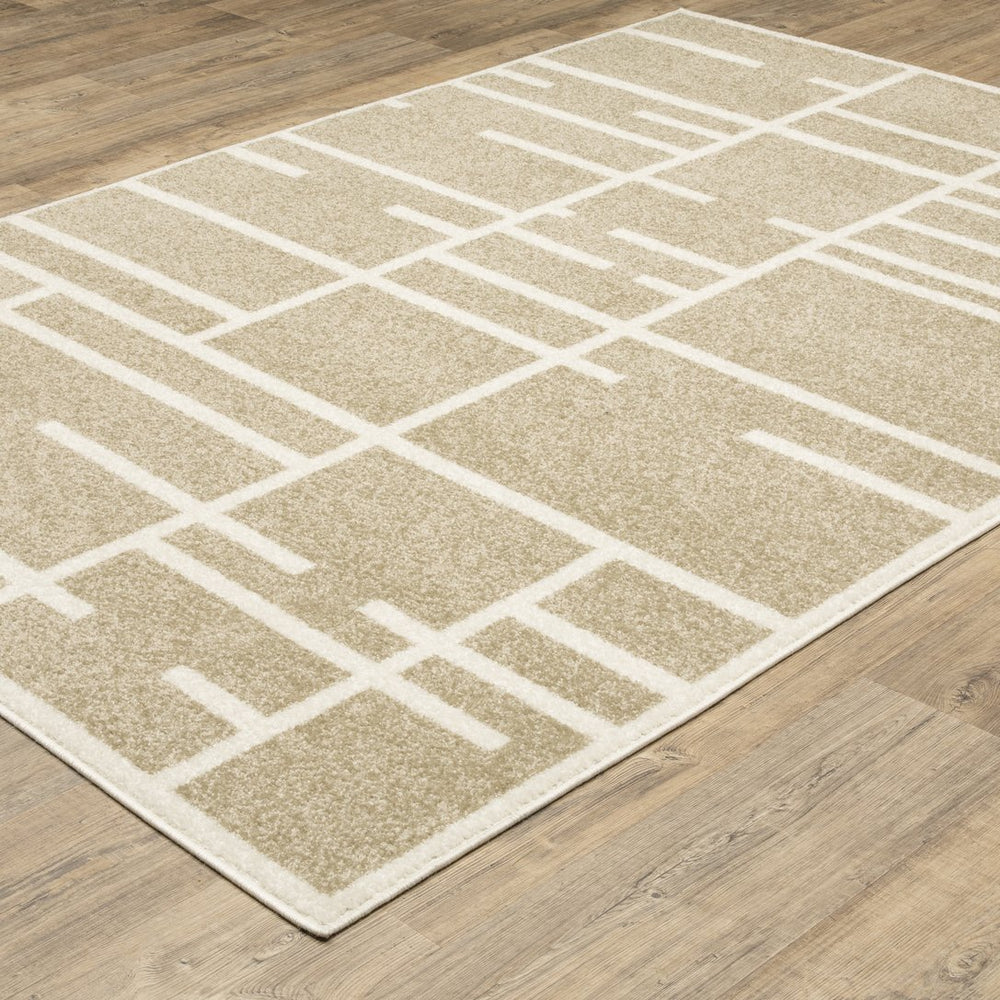 Oriental Weavers Quinn Modern Beige/Ivory Indoor Area Rug - Soft Textured Frieze Yarn For Stylish Home Décor Beige,Ivory Polypropylene Qqui04060213st