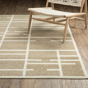Oriental Weavers Quinn Modern Beige/Ivory Indoor Area Rug - Soft Textured Frieze Yarn For Stylish Home Décor Beige,Ivory Polypropylene Qqui04060213st