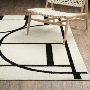 Oriental Weavers Quinn Ivory And Black Indoor Area Rug - Modern Design For Stylish Home Décor And Comfort Ivory,Black Polypropylene Qqui06240305st