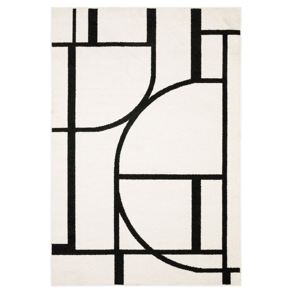 Oriental Weavers Quinn Ivory And Black Indoor Area Rug - Modern Design For Stylish Home Décor And Comfort Ivory,Black Polypropylene Qqui06240305st