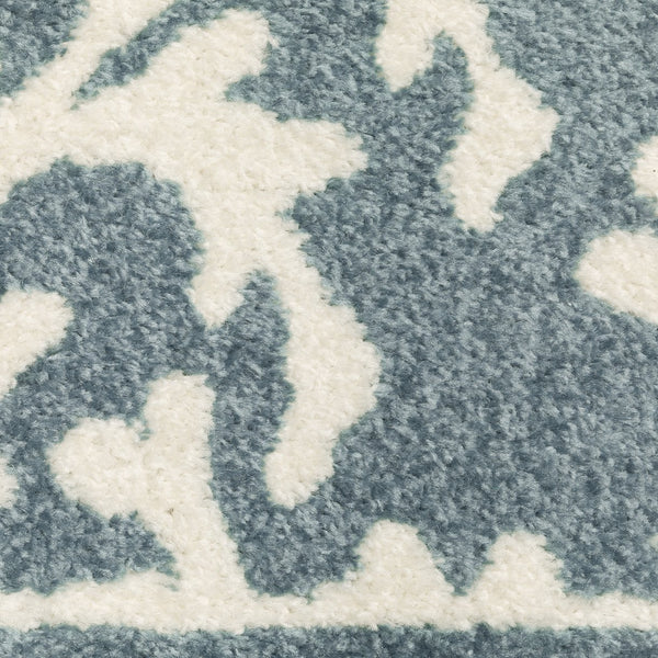 Oriental Weavers Quinn Ocean Blue & Ivory Coral Area Rug 5'3" X 7' — Machine‑Woven Frieze, Coastal Comfort Durable Care QQUI07160213ST