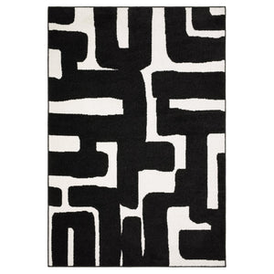 Oriental Weavers Quinn Modern Black & Ivory Geometric Area Rug 7'10" X 10' — Machine-Woven Polypropylene, Durable Elegance QQUI08240305ST
