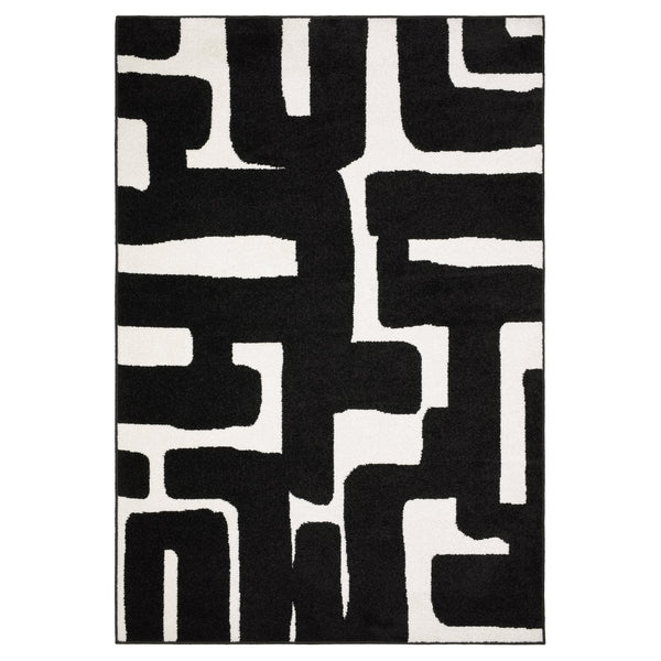 Oriental Weavers Quinn Modern Black & Ivory Geometric Area Rug 7'10" X 10' — Machine-Woven Polypropylene, Durable Elegance QQUI08240305ST