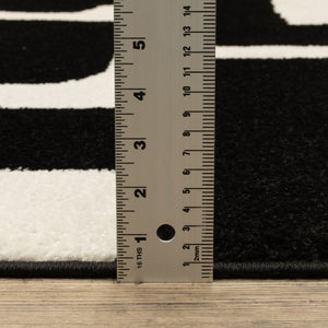 Oriental Weavers Quinn Abstract Geometric Polypropylene Area Rug Bold Black Ivory Living Room Accent QQUI08160213ST