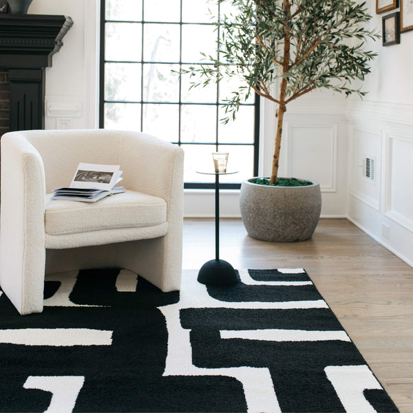 Oriental Weavers Quinn Abstract Geometric Polypropylene Indoor Rug Bold Modern Frieze for Living Spaces QQUI08060213ST