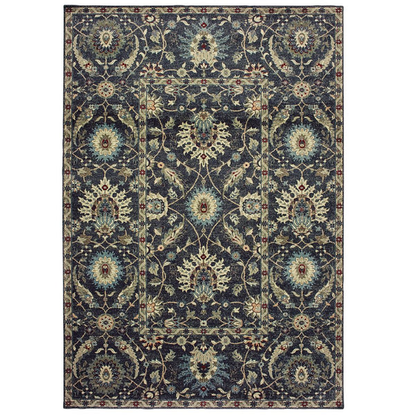 Oriental Weavers Raleigh Indoor Area Rug - Timeless Design With Soft, Durable Pile In Classic Navy And Ivory Palette Navy,Ivory Polypropylene R022k5055091st