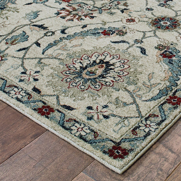 Oriental Weavers Raleigh Indoor Area Rug - Soft Durable Polypropylene In Classic Neutrals With Trendy Accents Ivory,Navy Polypropylene R022y5067230st