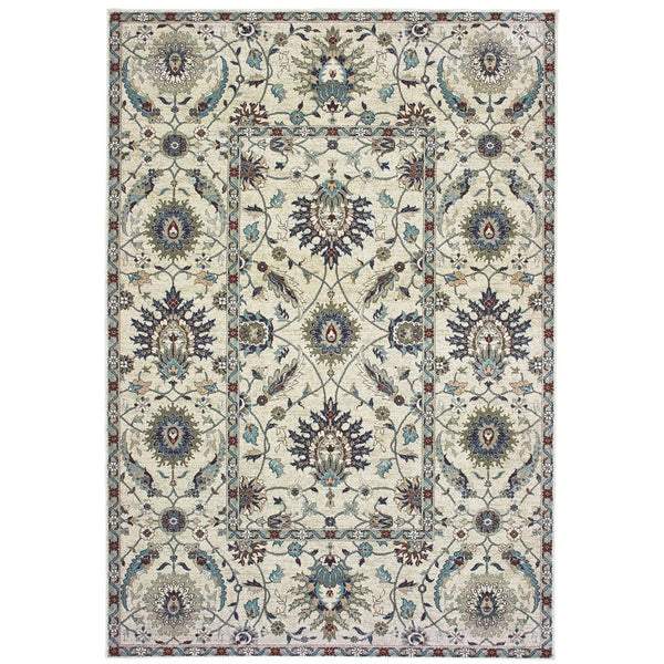 Oriental Weavers Raleigh Indoor Area Rug - Soft Durable Polypropylene In Classic Neutrals With Trendy Accents Ivory,Navy Polypropylene R022y5117165st