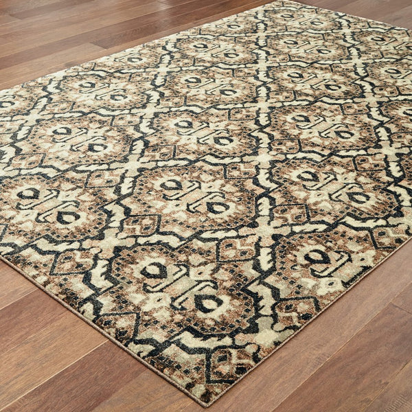 Oriental Weavers Raleigh Indoor Area Rug - Soft, Durable 100% Polypropylene In Timeless Navy & Gray Color Palette Brown,Navy Polypropylene R4927k055091st
