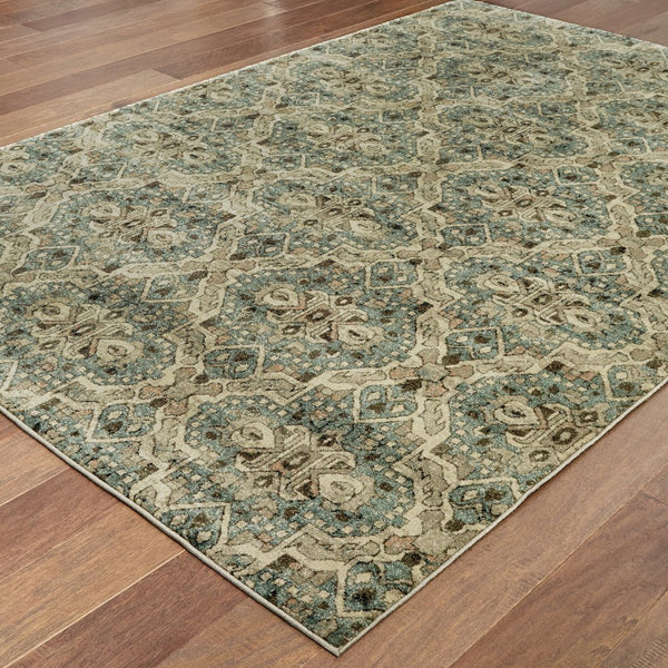 Oriental Weavers Raleigh Indoor Area Rug - Soft, Durable 100% Polypropylene In Timeless Classic And Trendy Colors Ivory,Blue Polypropylene R4927l117165st