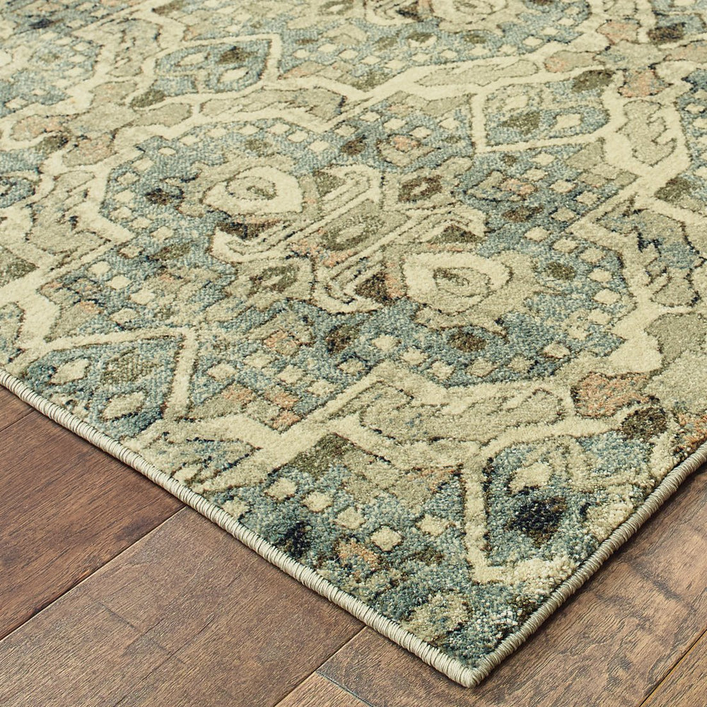 Oriental Weavers Raleigh Indoor Area Rug - Soft, Durable 100% Polypropylene In Timeless Classic And Trendy Colors Ivory,Blue Polypropylene R4927l067230st